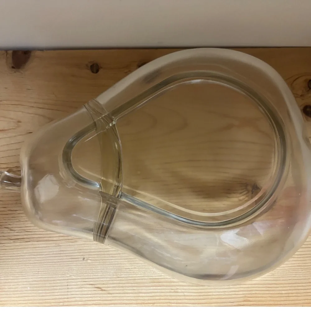 Vintage‎ Clear Glass Pear Shaped with stem Serving fruit bowl Candy Dish
